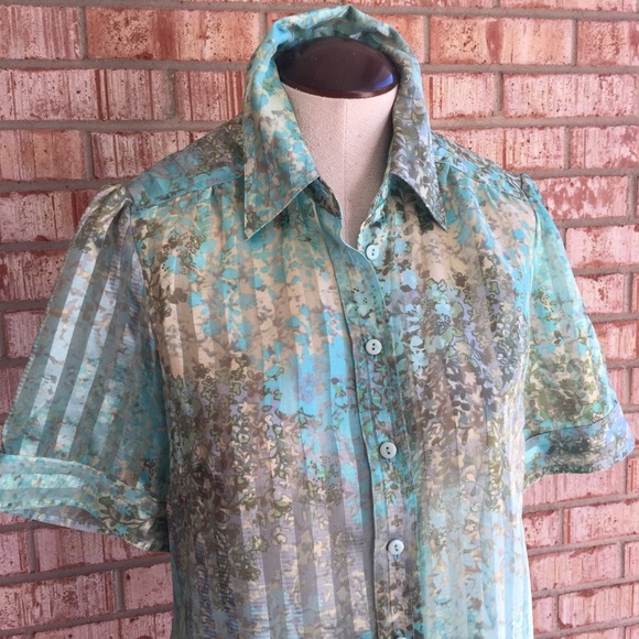 Vintage Sheer Floral Blouse - Picture 3 of 6